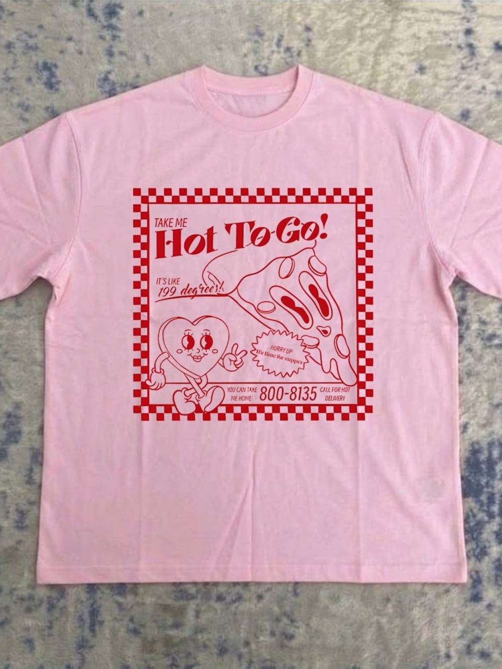 Pink 'Hot To Go' Pizza Graphic Tee